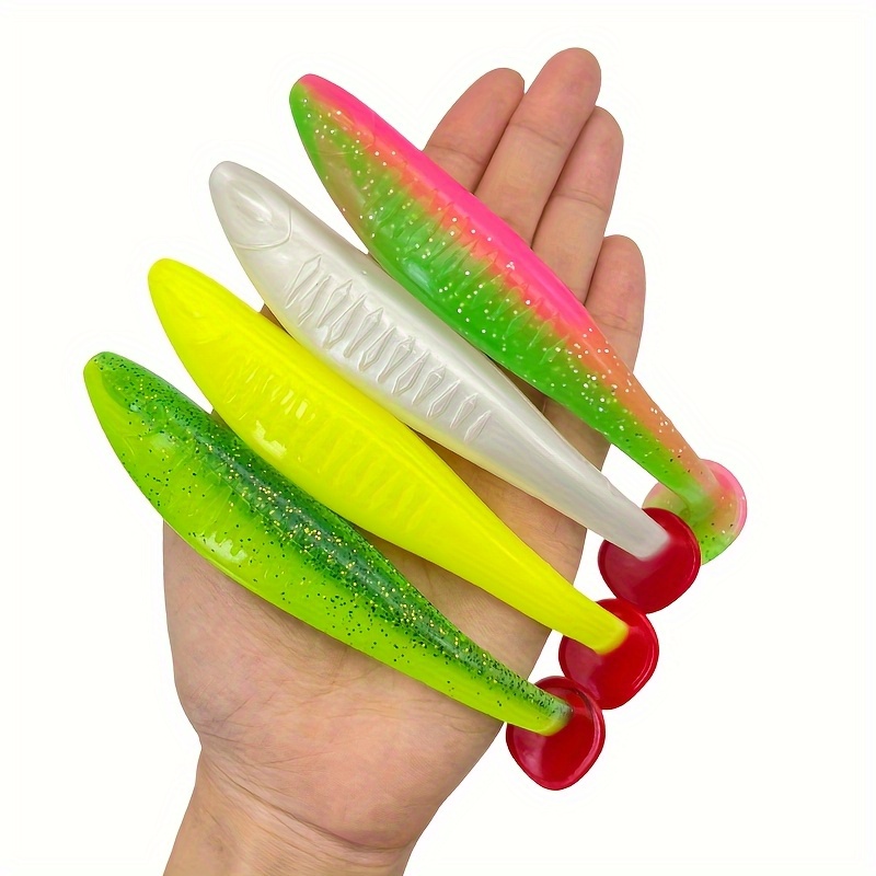 Image of 4pcs 14cm/18.5g Extra Large T-tail Soft Lure Enormous Bait Freshwater Rockfish Fishing Kit For Sea , Angling Additions