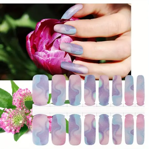 16 sheets nail polish strips leopard print marbled mermaid patterns self stick on nail stickers full nail wraps for women nails art gel nail strips with nail file
