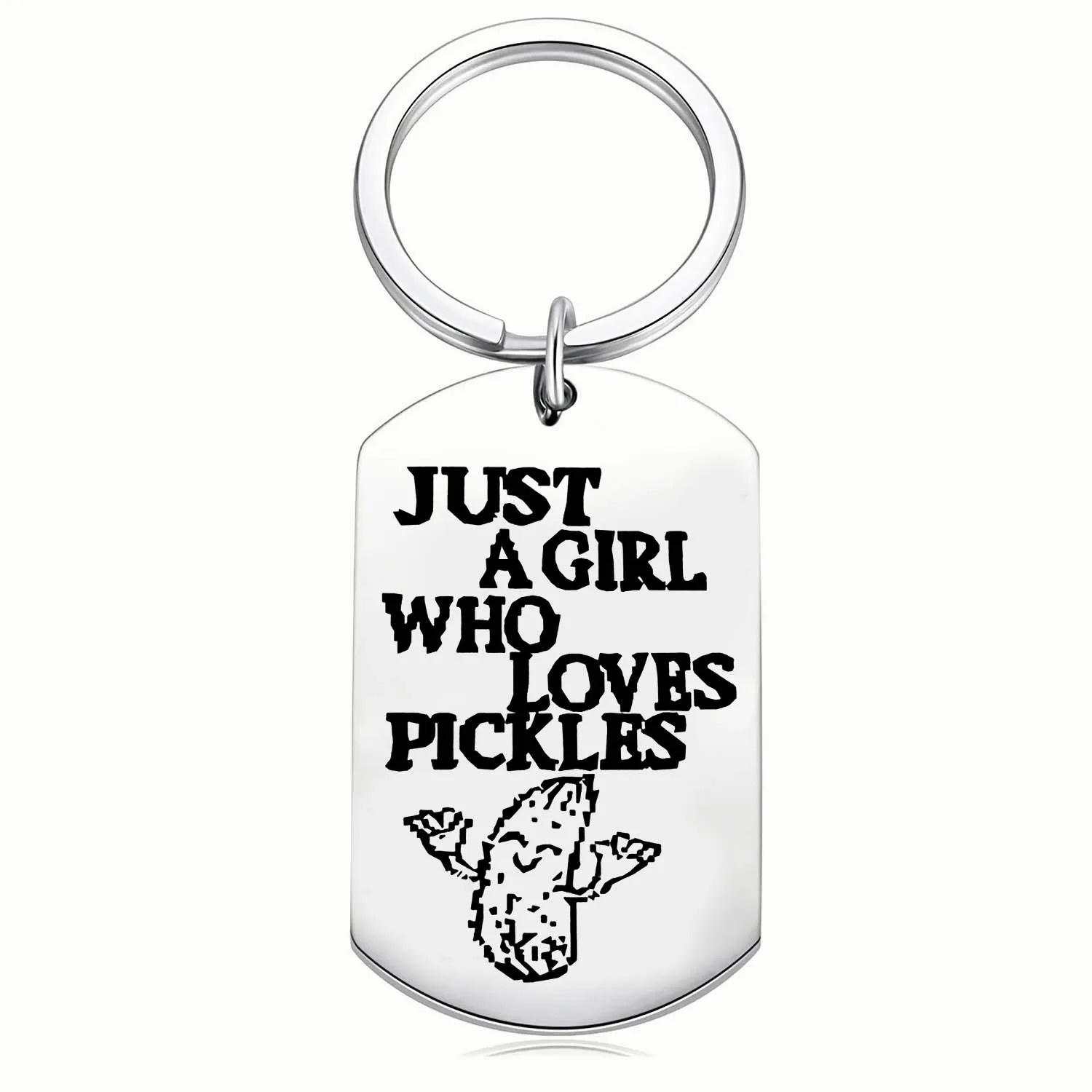 TEMU 1pc Stainless Steel Keychain " Who Pickles" Engraved Funny Food Humor Durable Metal Keyring For Girls Women Pickle Lovers Foodies Decoration