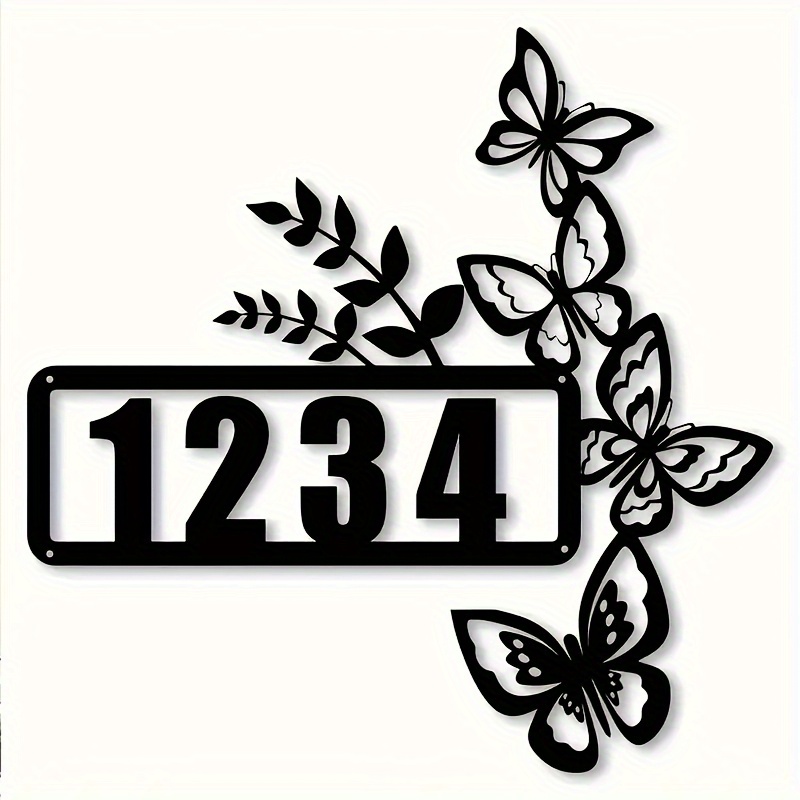 TEMU Personalized Uv-coated Acrylic Address Plaque With & Branch Design - Custom Number Sign Suitable For Homes, Farms, , Wall-mounted Outdoor Door
