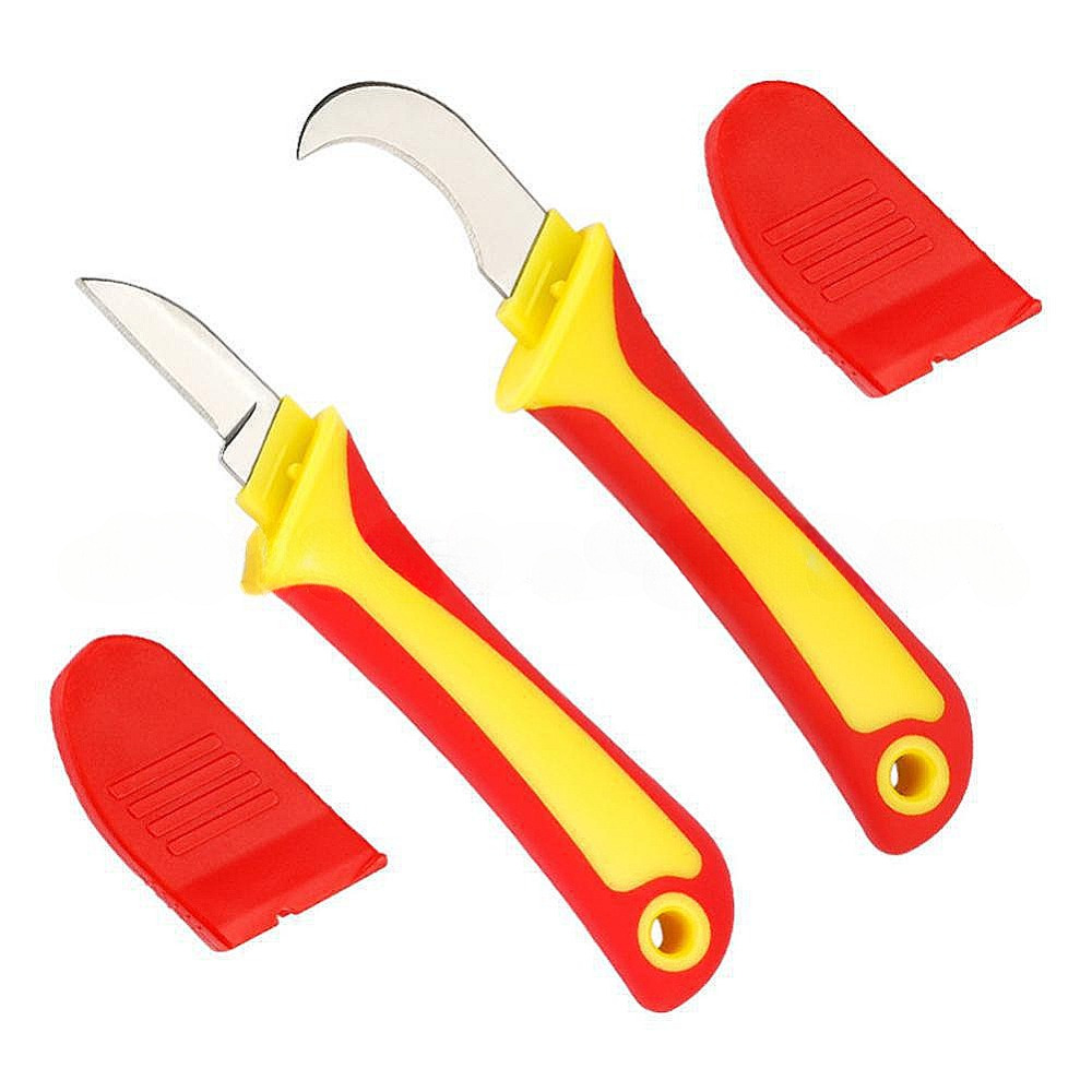 

Insulated Electrician Knife, Multi-functional Portable Wire Stripping Tool, Cable Cutter, Hook-type Stripping Tool, Manual Tool With Non-slip Tpr Handle, Stainless Steel Blade, With No Required