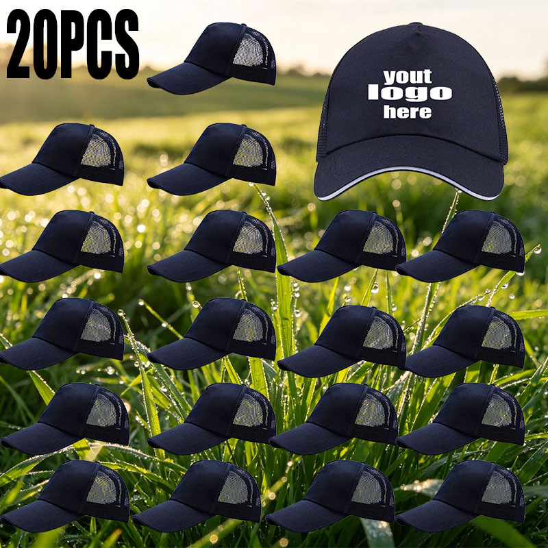 20pcs Personalized Custom Baseball Caps with DIY Logo