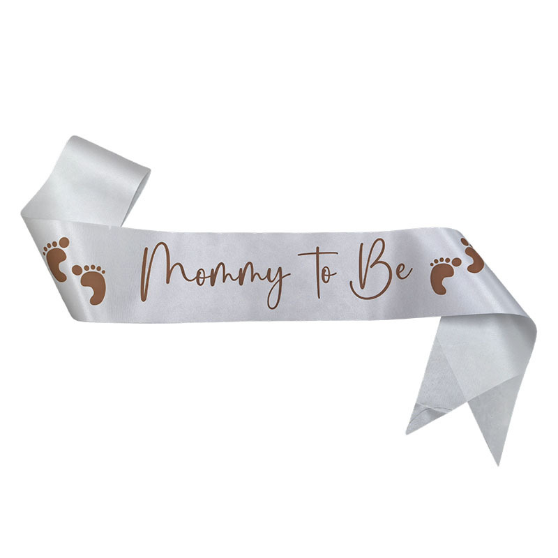 Image of 1pc Mommy To Be Sash, White Sash For Shower Decorations, Mommy-to-be Y Sash, Suitable For Gender Reveal Parties, Photo Booth Props