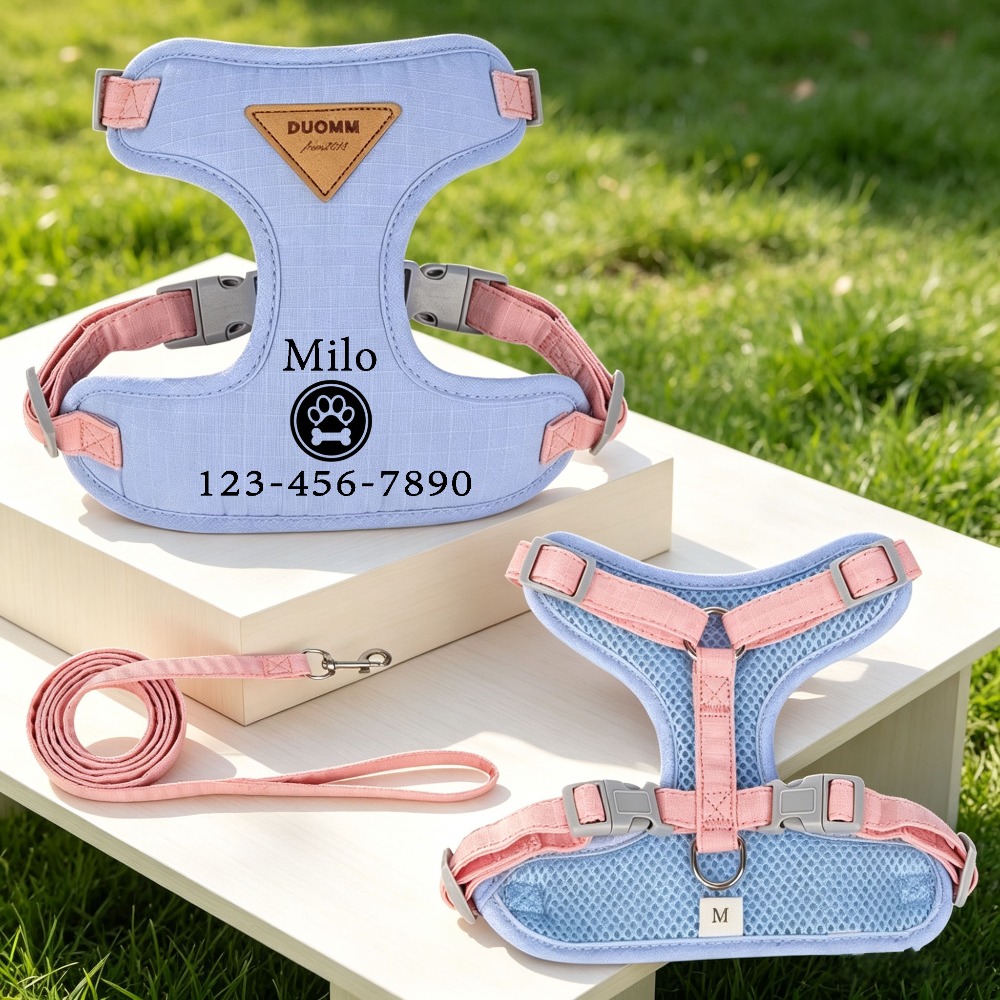 Pet Anti-Pull Harness with Personalized Name and Phone Number