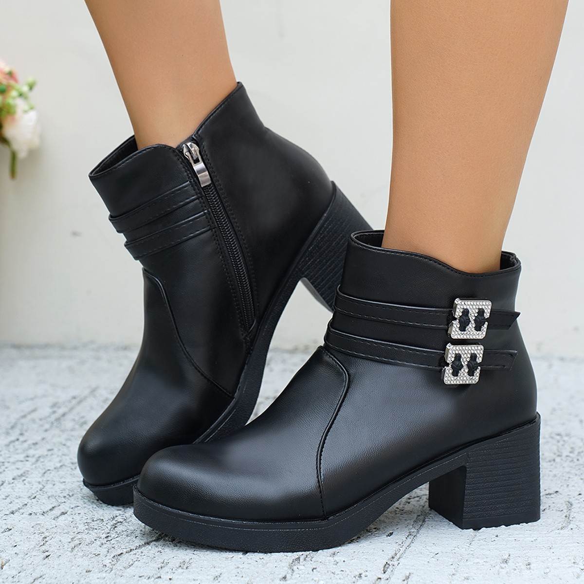 damen chic beige cover ankle boots mit reißverschluss, spitzzehen