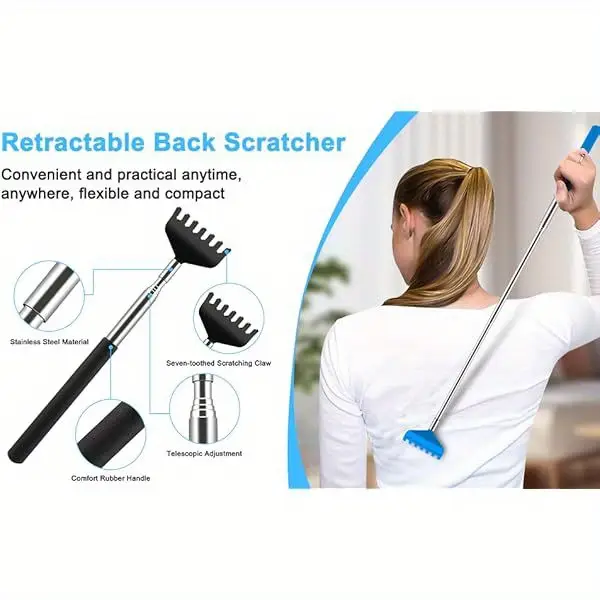 6-pack back scratcher massager with extendable handle - heavy-duty scratcher & massager tool, (green, white, black, red, blue, purple) - her s day, christmas gifts for dad, husband, - office, home, travel use - stocking stuffers & white eleant party prizes - ideal birthday anniversary present, , , durable construction, wellness accessory, husband gift Product details 1
