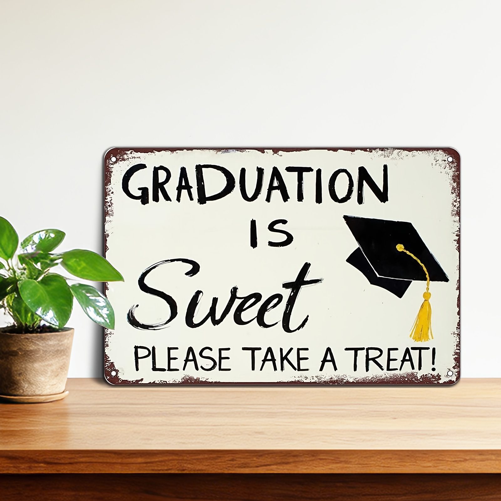 TEMU 2d Flat, 1pc, , Includes A Sweet Graduation Quote, Perfect For Decorating Classrooms, Dormitories, Or Celebrations.this Black And White Wall Art
