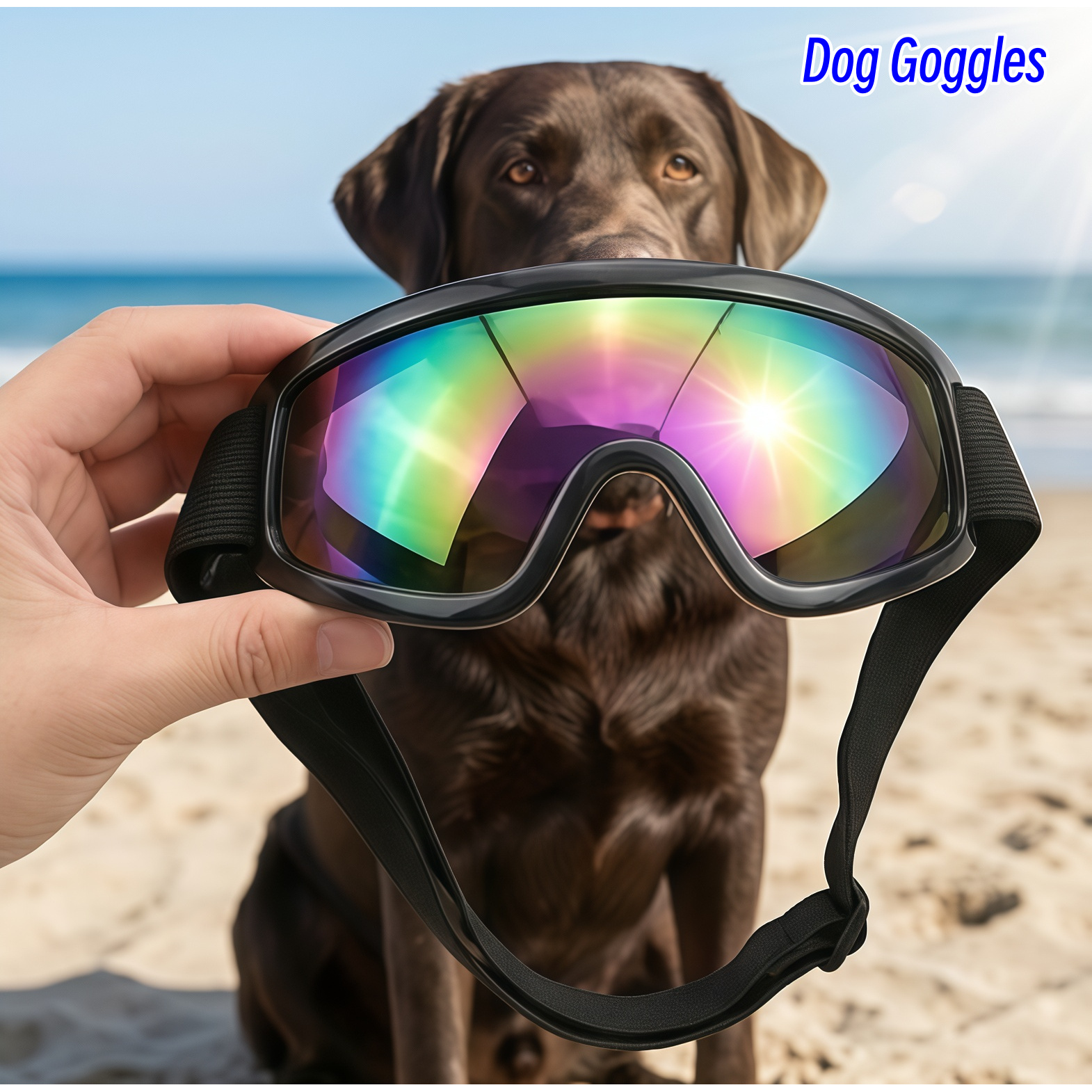 TEMU Dog Goggles, Uv Windproof, Riding Hiking Driving Outdoor, Medium To Large Dogs, Pet Sunglasses, Adjustable Strap , For Dogs