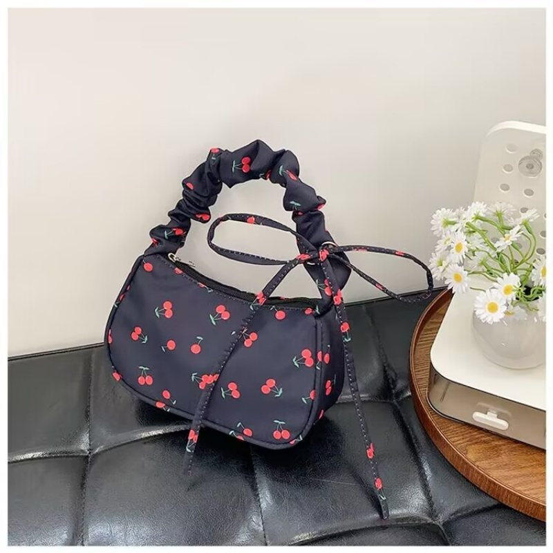 TEMU And Sweet Women's Crossbody Bag, Fashionable Floral Print Nylon Shoulder Bag, Simple And Versatile Underarm Bag, Daily Commuter Women's Bag