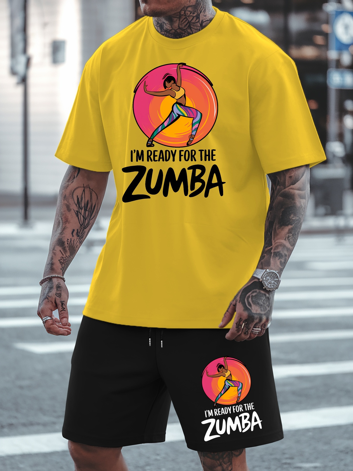 I Am for Summer Trendy *'S Casual Sports Outfit, Featuring a  Short-Sleeved Zumba Youth Top And Loose