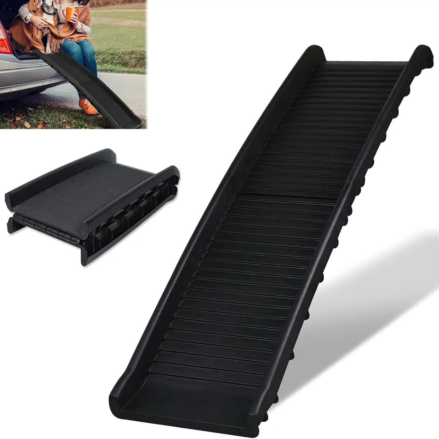Image of Dog Ramp Car Folding Dog Stairs Non-slip Up To 90kg 156 X 40cm Ramp Dog For Suv Large Small Animals