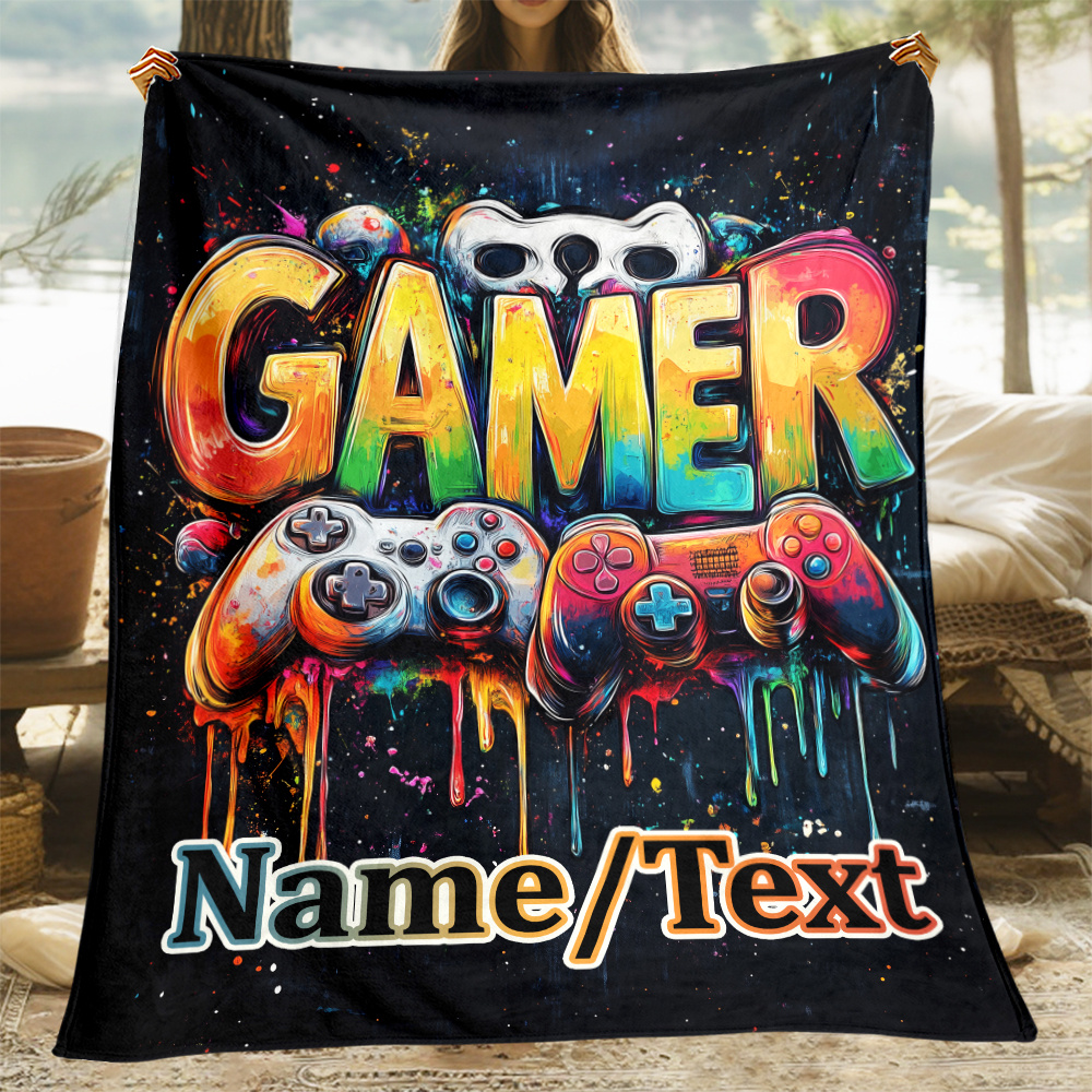 

1pc Customizable Blanket - Personalized , Polyester , For Sofa, Bed, , Camping, - Unique For Gamers, All , No Needed, Featherless, For Christmas, , 's,