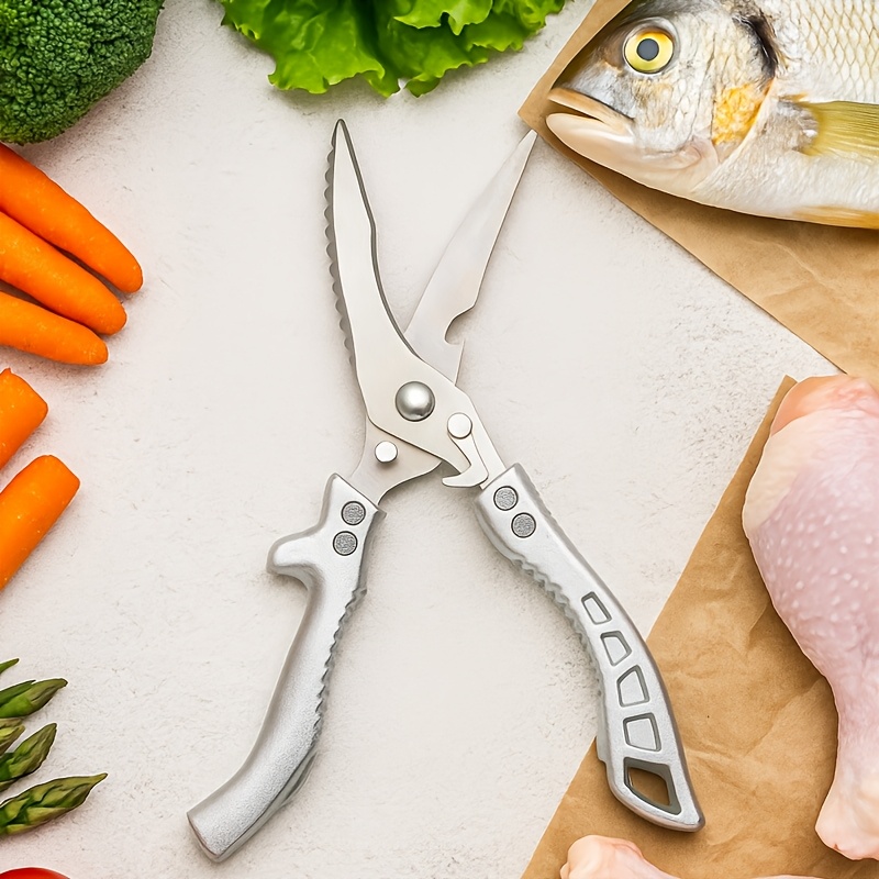TEMU 【多機能キッチンはさみ】人間工学に基づいたハンドル、左右両用、鶏肉、魚、肉の切りに最適