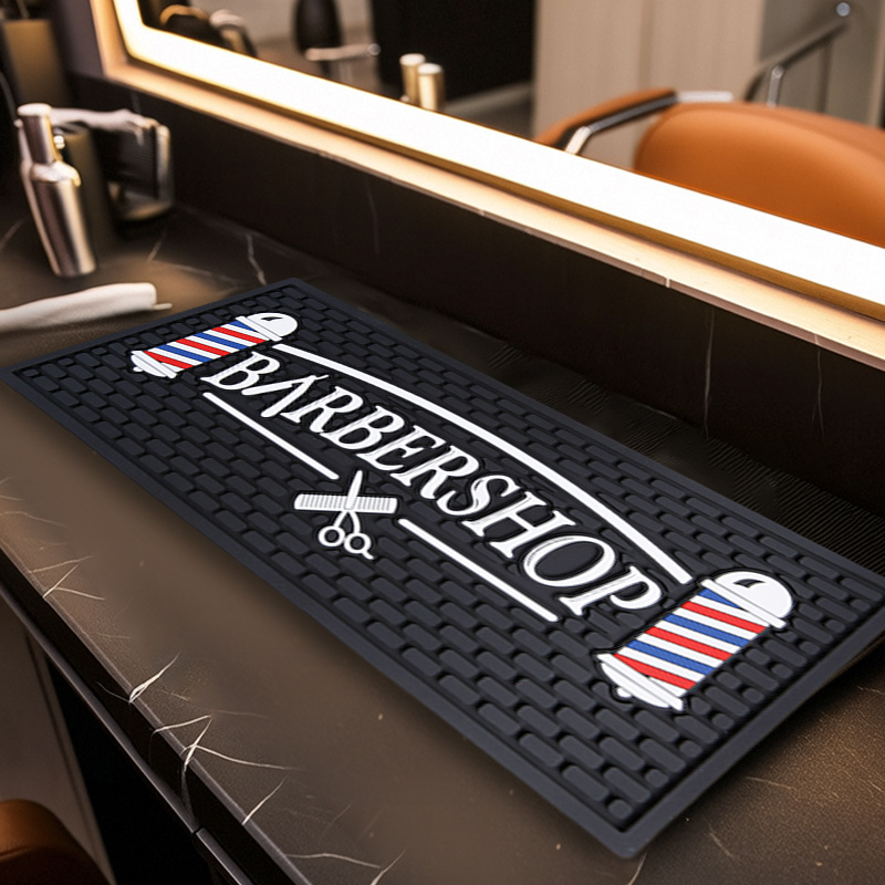 Non-Slip Silicone Hairdressing Mat - Barber&#39;S Pad with Stylish Barber Pole Design, Ideal for Organizing Tools and Accessories, Barber Tools Mat|Stylish Barber Pole Design|Silicone Construction, Barber Tools