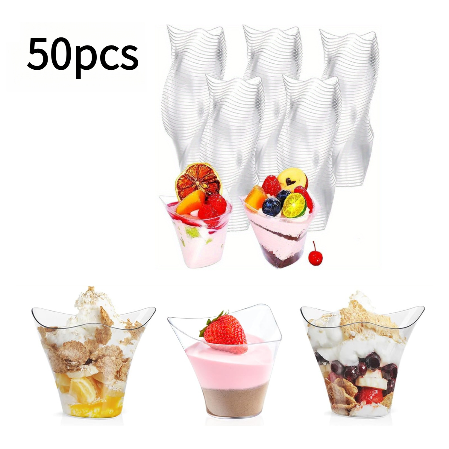 25-pcs/50-pcs Triangular (100ml/3.4oz), Reusable Party Cups For Appetizers, Chocolate, Ice Cream, Juice, Beverages, Etc. For Halloween、christmas