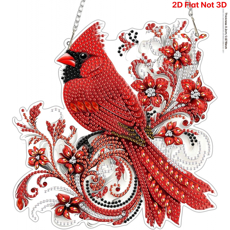 TEMU Adult 2d Flat Single-sided Creative Christmas Diamond Painting Ornament Set, Diamond Painting Pendant Kit, Acrylic 5d Irregular Gem Art Painting