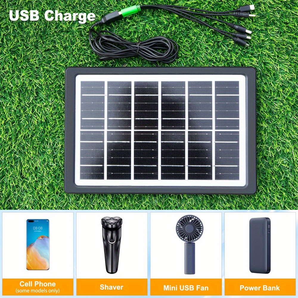 1 portable 6v 6w solar panel charger with usb safe charging stabilizer for power banks phones ideal for outdoor camping home use lightweight rectangular design backup battery included Product details 1