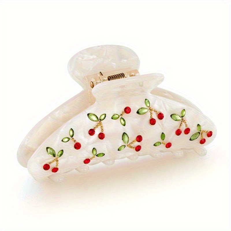 3pcs womens   clips     pattern suitable for thick hair used for styling sections cute fruit inspired hair clips sweet and stylish large hair clips   daily use