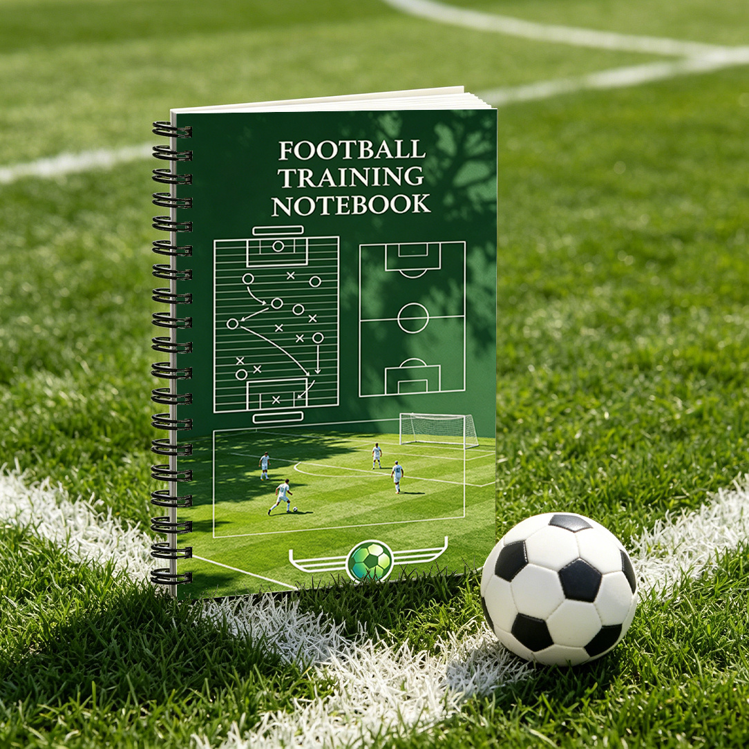 TEMU 1pc Football Training Theme Planner Notebook, Board Player Cover Pattern, Suitable For Football Match Logs, Tournament Records, Player Training