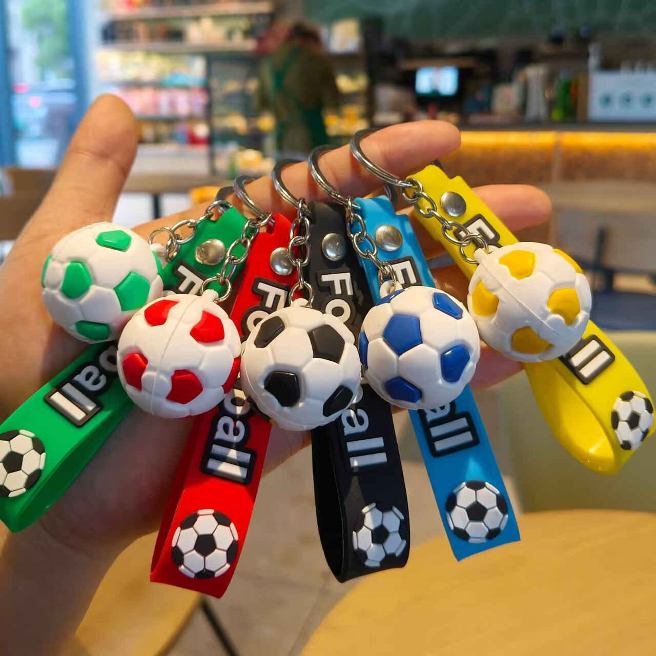 TEMU 6/12/18pcs Football Keychain, Not Pinchable, Hard, Cute Keychain Set, Not A Toy, Bulk Keychains, Gift Bag Fillers, Motivational Football