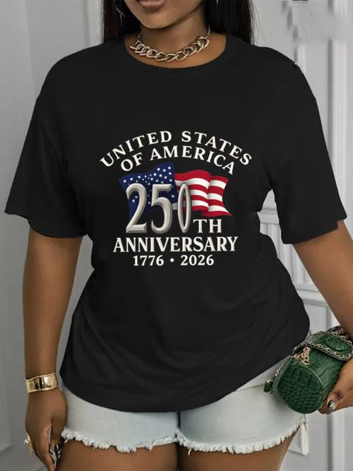 short sleeved casual top for women celebrating the 25th month anniversary of the united states vacations and spring summer wear its machine washable and offers a versatile fit suitable for and festivals