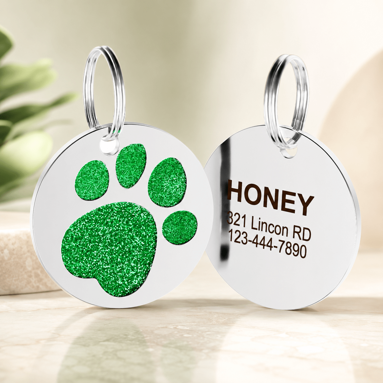 Personalized Double-Sided Pet ID Tag with Custom Name and Phone Number