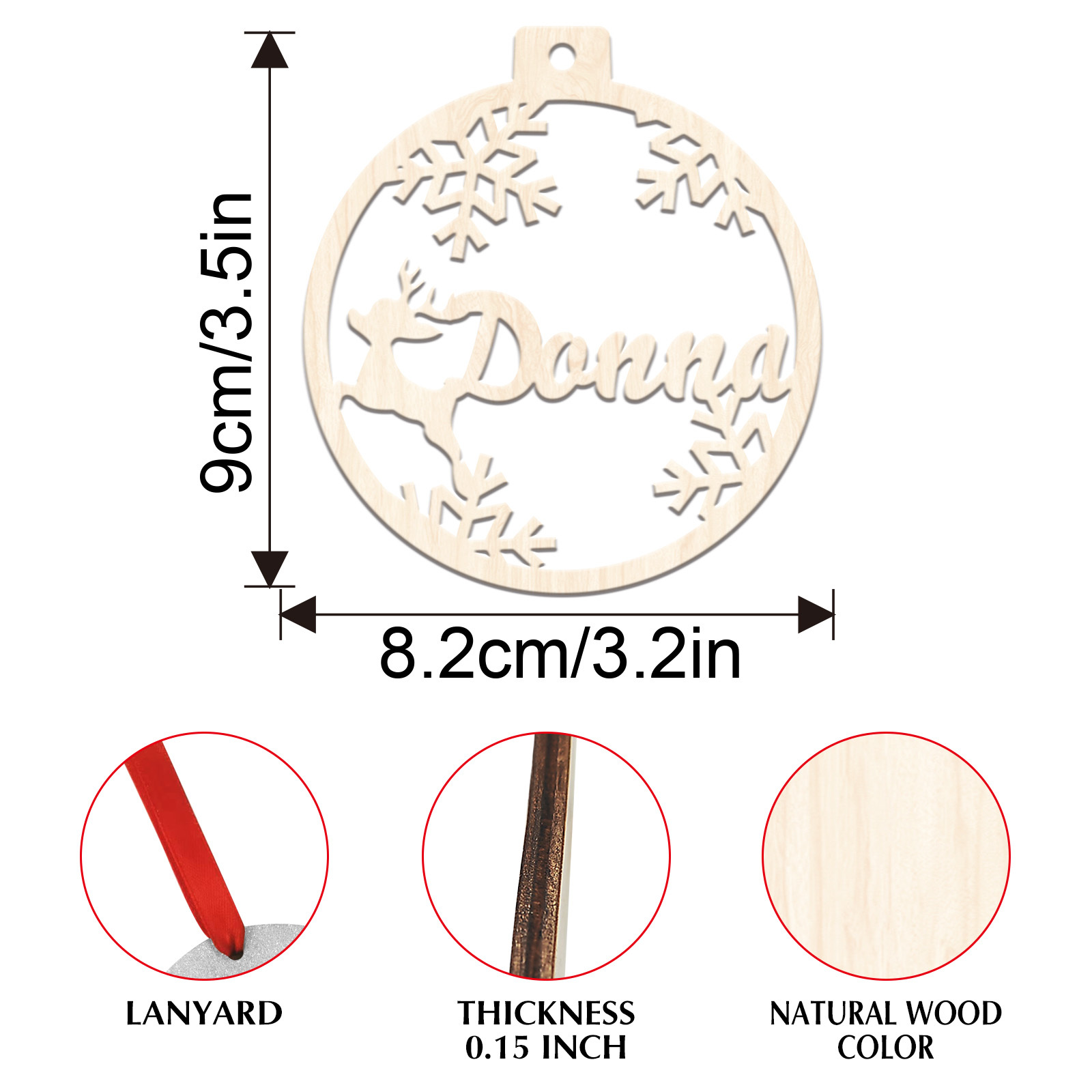 TEMU 1/3/5 piezas de adornos colgantes personalizados para árbol de Navidad con , varios colores disponibles, decoraciones colgantes navideñas