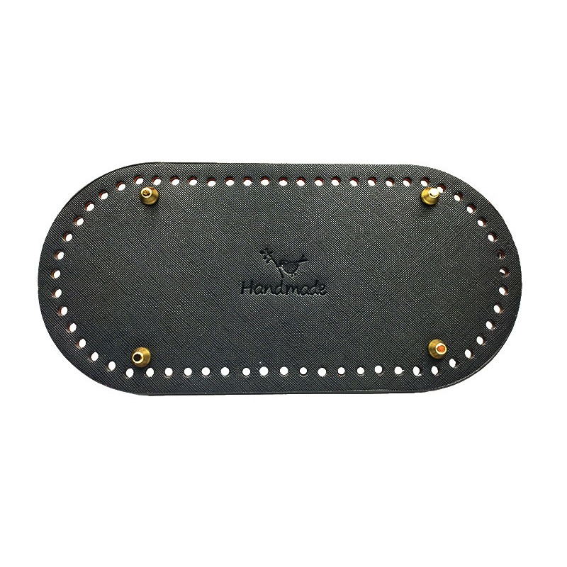 Image of 1pc Diy Pu Leather Bag Base With Handmade Logo Panel - Pre-cut Bag Bottom For Diy Purse Making, (25x12cm) & Small (22x10cm) Sizes, 12 Colors Suitable For Women' Handbag Crafting, Diy Wallet Making