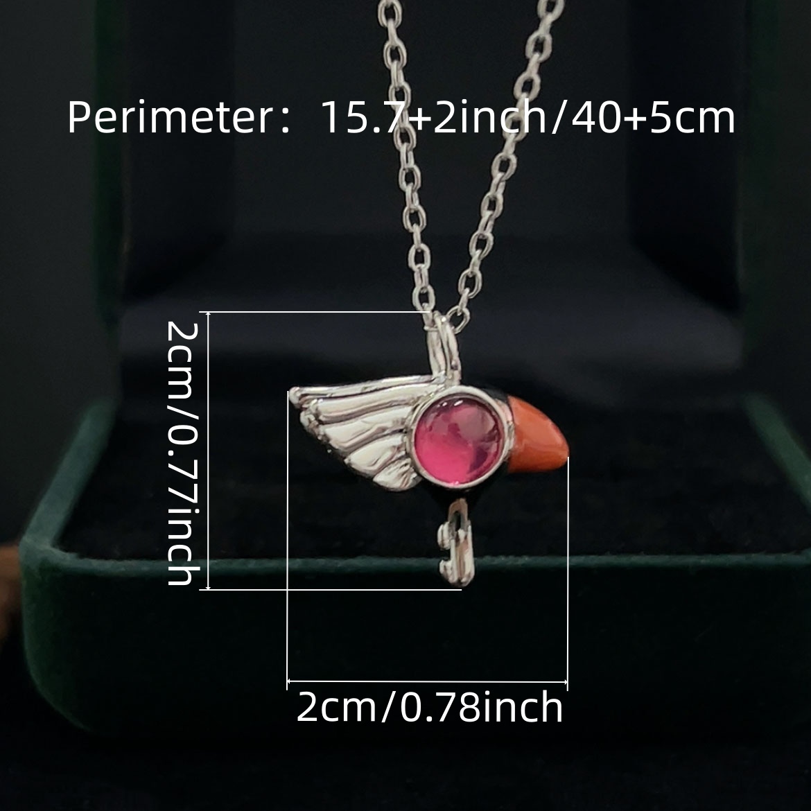 925 Sterling Silver Sakura Bird Head Pendant Necklace