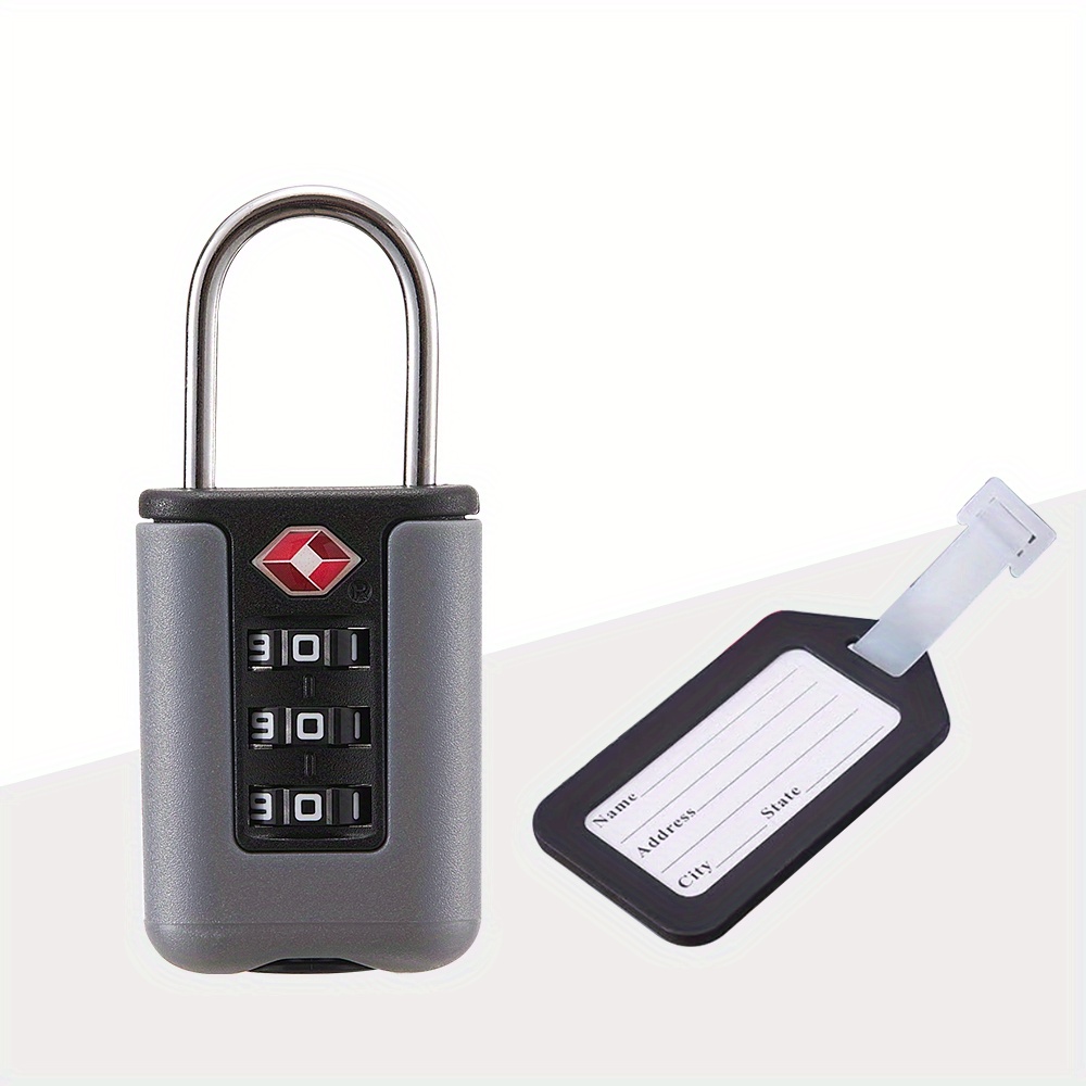 TEMU 1pc Tsa Approved Luggage Lock, Waterproof Anti-theft Security Padlock For Suitcases, Backpacks, And Storage Cabinets, , , 3-digit Combination