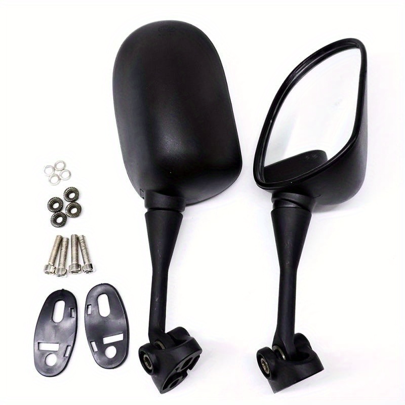 Motorcycle Side View Mirror for CBR600/CBR900/CBR1000 - Fit, Flat Reflective Surface, Durable Black Design, Easy Installation, Enhanced Blind Spot Reduction, Motorcycle Modification, Sleek Mirror Design, Highquality Mirrors
