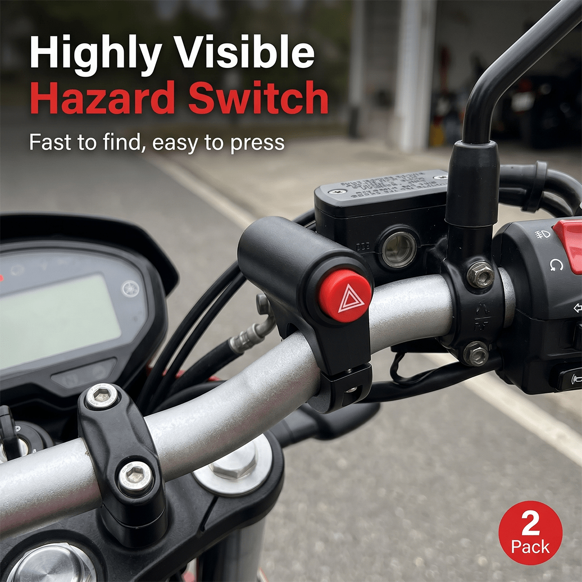 2 buc. Buton de urgență universal pentru ghidonul motocicletei, potrivit pentru scutere și vehicule electrice, accesorii pentru ghidonul motocicletei