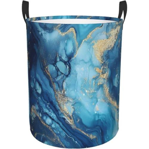 immagine dell'articolo 1 pz cesto per blu con texture, pieghevole, capacità, cesto per vestiti sporchi resistente e con manici, per vestiti, organizzazione , cesti per