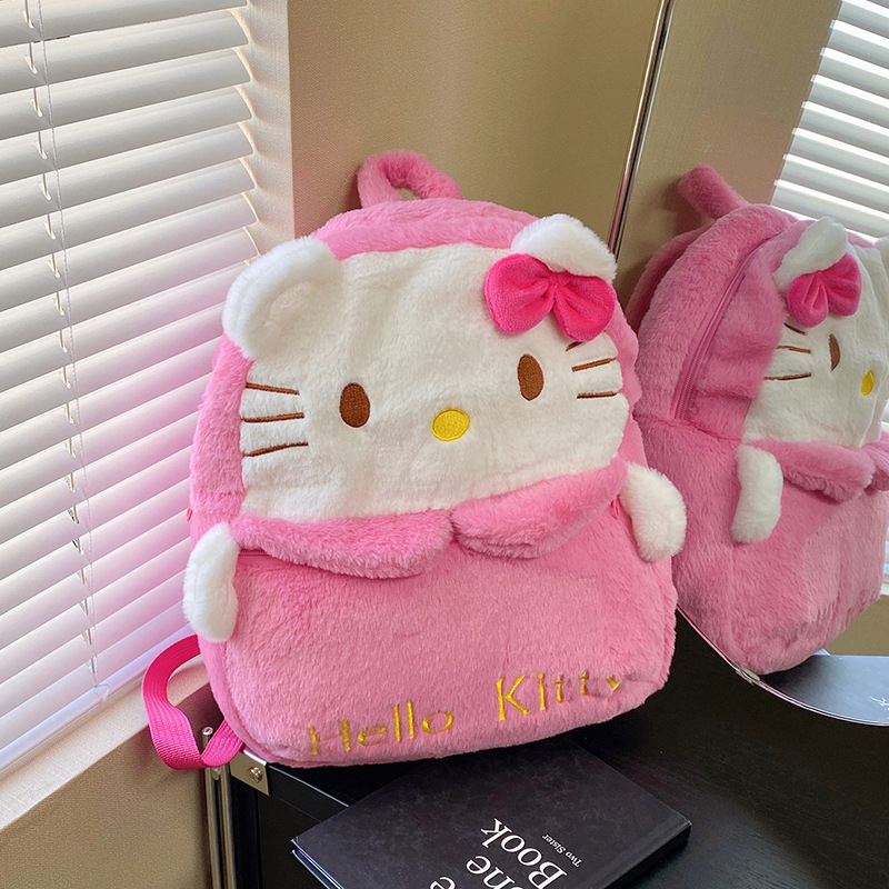 Image of Plush Backpack, Cute Cartoon Kuromi Large-capacity Daily Backpack