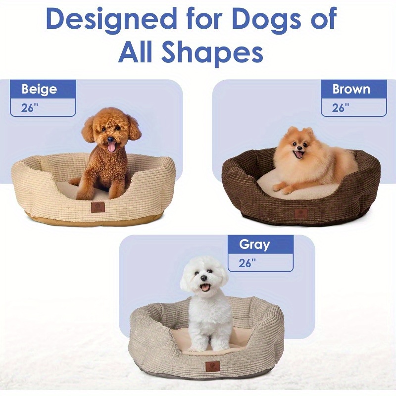 26 clamshell cuddler dog bed for medium large dogs plush popcorn texture non slip bottom machine washable ultra soft polyester with   support stylish pet bed for hardwood tile floors big dog bed cozy indoor resting elegant pet furniture durable supportive filling   fabric Product details 5
