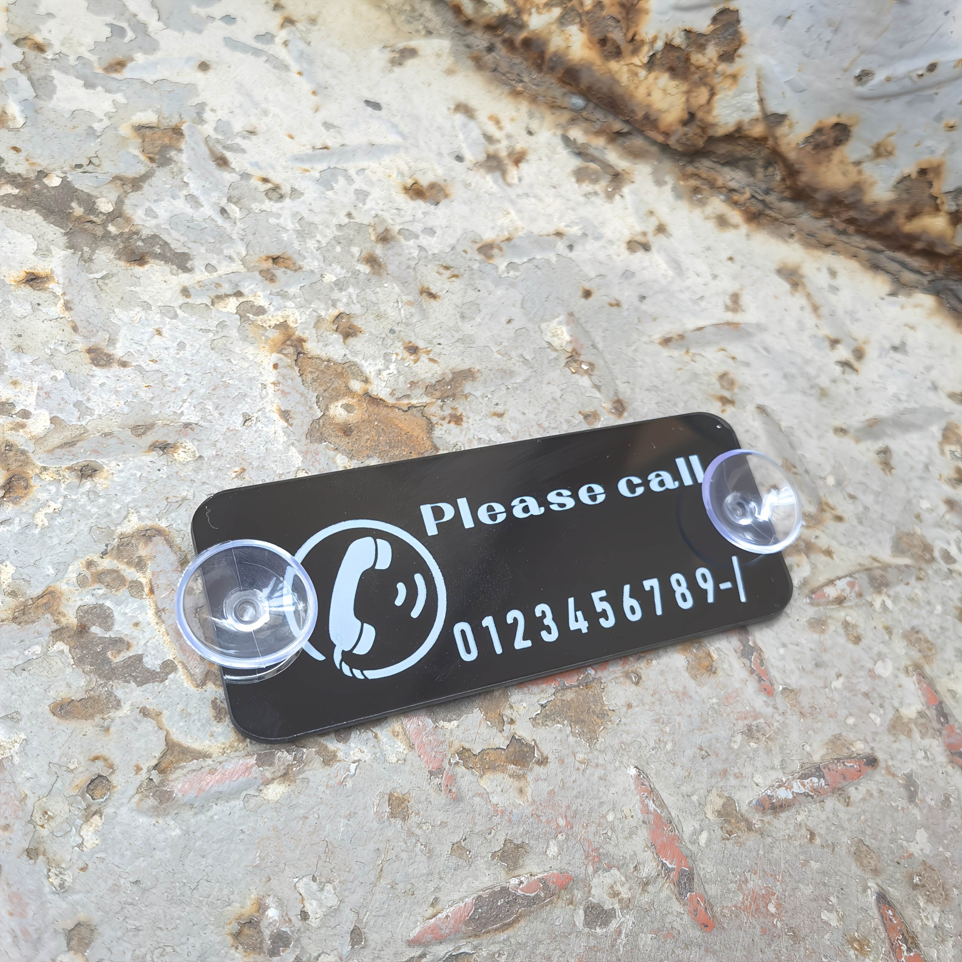 TEMU 1pc 2d Flat Temporary Car License Plate, Made Of Acrylic Material, Easy To And , Suitable For Temporary , Temporary Parking, Car Interior