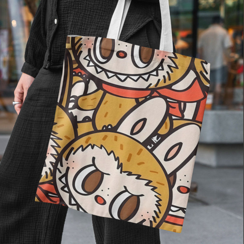 

Cartoon Animal Canvas Tote Bag For Women - Spacious & Lightweight, Shoulder Handbag With Fixed Straps, Shopping & Use