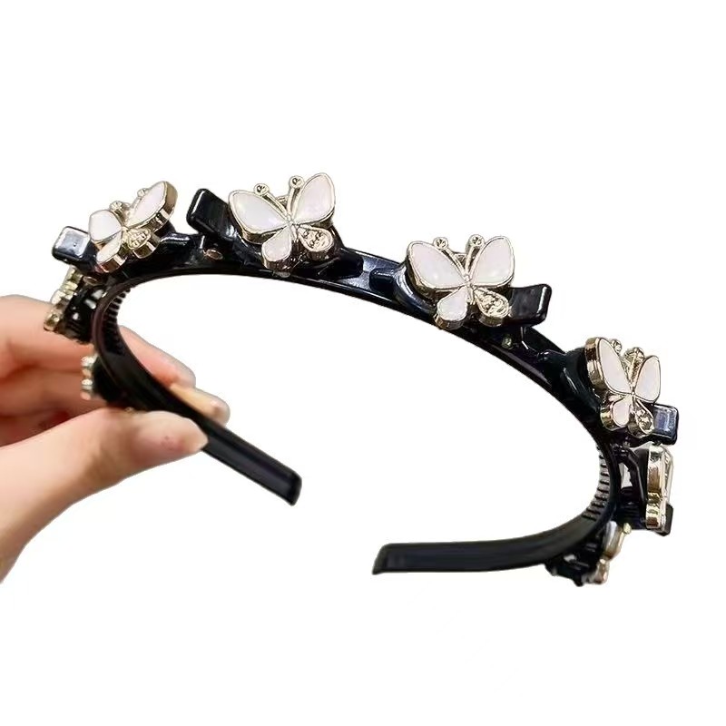 TEMU 1/2 pezzi Fascia per capelli pigra: Fermacoda, accessorio per capelli , fascia per capelli con perle, per o gestione dei capelli , Natale