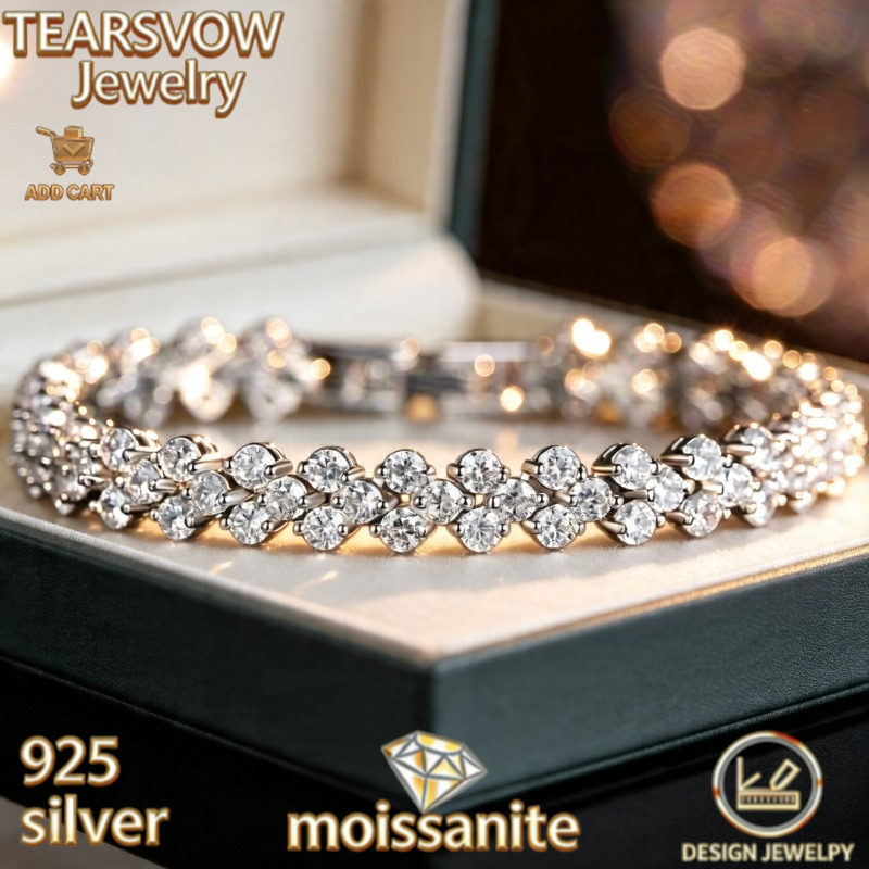 An S925 Silver Inlaid With Moissanite, Suitable For Men And Women, Exquisite Jewelry, Ideal For Women To Wear, And A Gift For A Female Partner