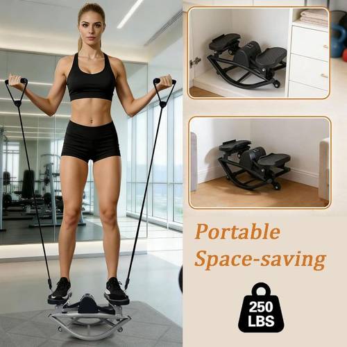 fitness stepper machine with manual slope adjustment panel lateral rocking home workout equipment suitable for cardio strength training compact for small spaces for storage