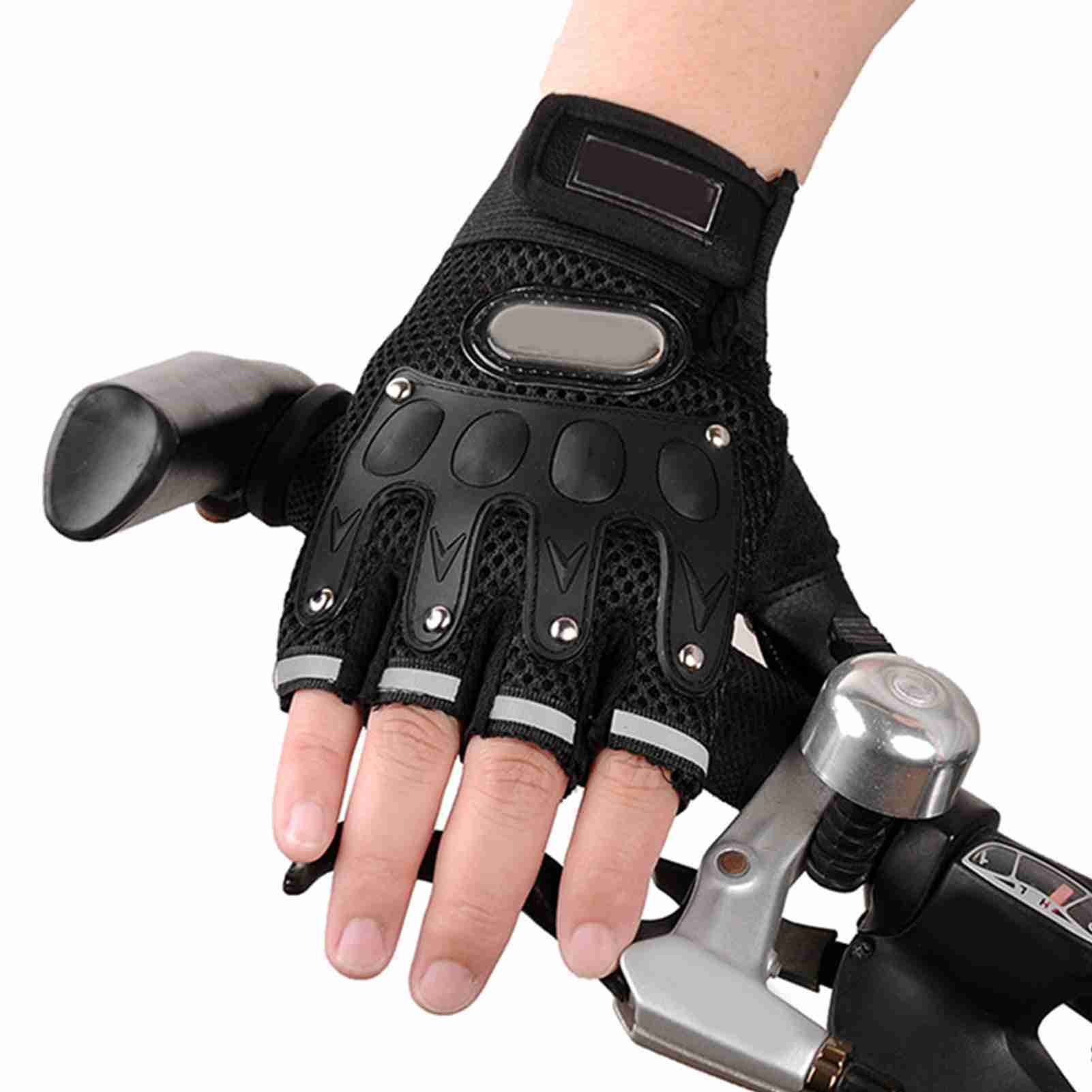 

2pcs Half-finger Mesh Driving Gloves With Closure For Fit - Breathable, & Comfortable Joint Protection