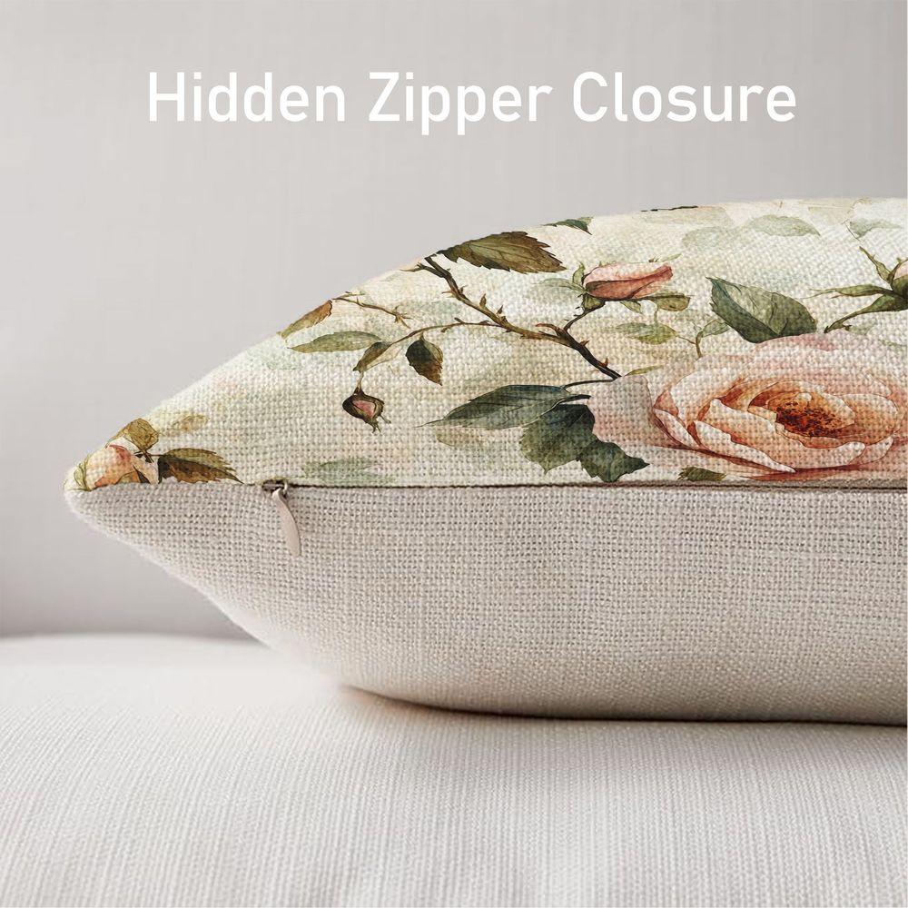 Outdoor Pillows 2pcs Set with InsertAbstract Watercolor Botanical Print Outdoor Cushion, Artistic Floral Aesthetic Design, 17.72inch Square Pillow with Insert. Versatile for Patio, Garden, or Living Room Decor. Features Durable Weather-Resistant Fab
