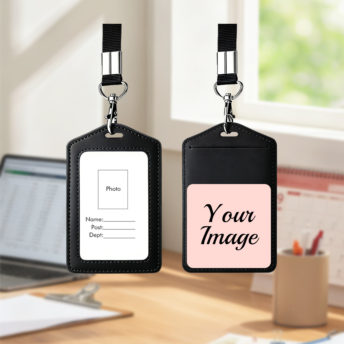 TEMU Porta badge personalizzato 2D 1 pz con foto, tecnologia di stampa UV, custodia per scheda con motivo personalizzato