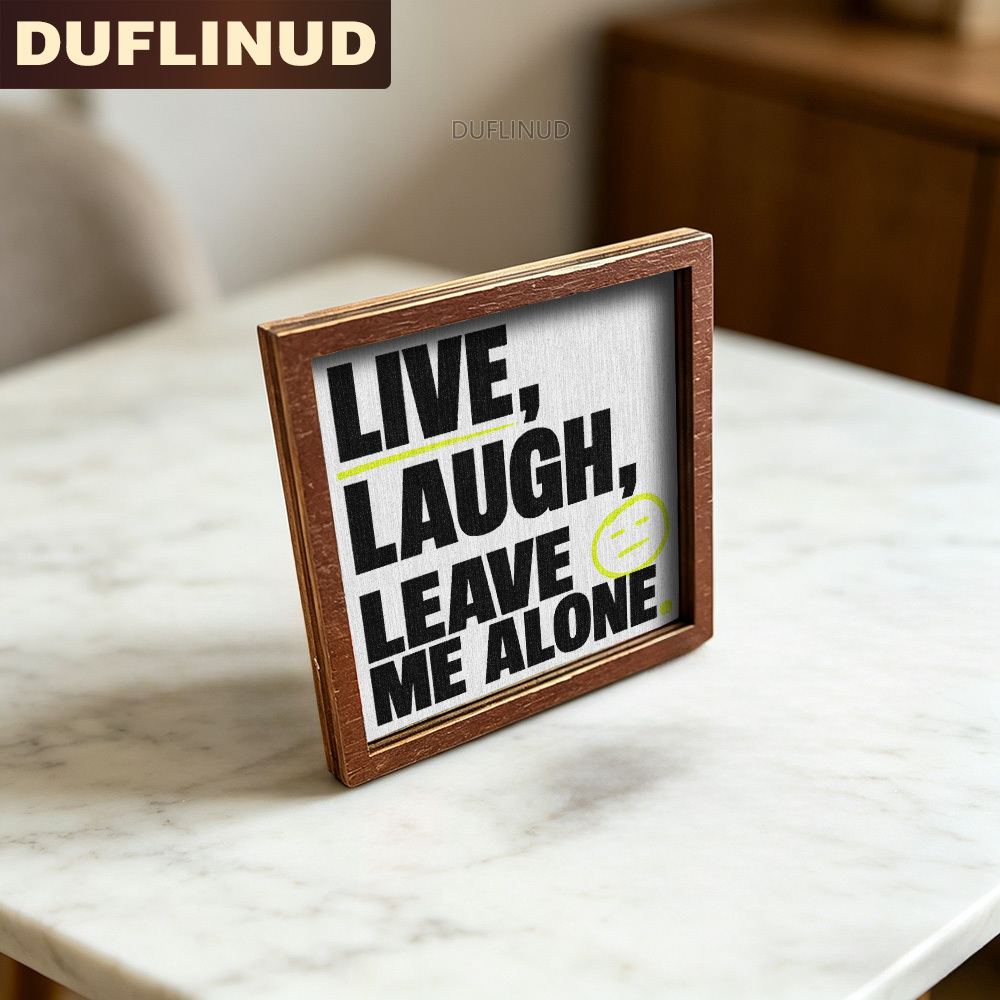 TEMU Aimant Hobby Text, Mini, Micro LIVE, LAUGH, ALONE" Design de Slogan Humoristique, Autocollant Facile en Bois pour , Décoration Parfaite pour