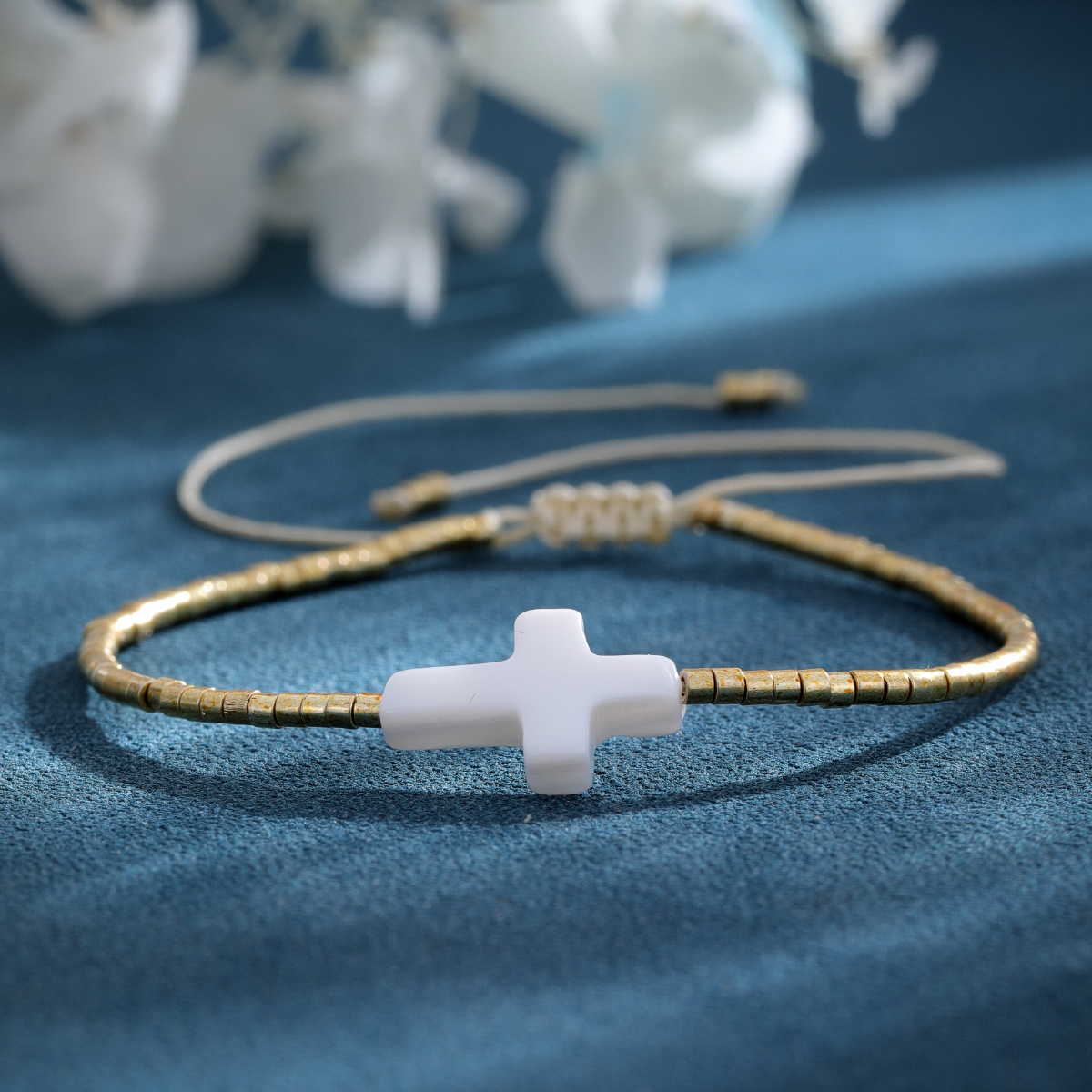 Women's Shell Cross Bracelet for Beach Vacation Gift