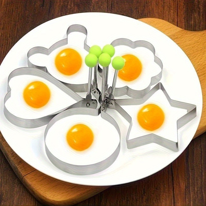 2pcs Set Random Style Egg Molds - Non-Stick Stainless Steel, Heart... product image 3