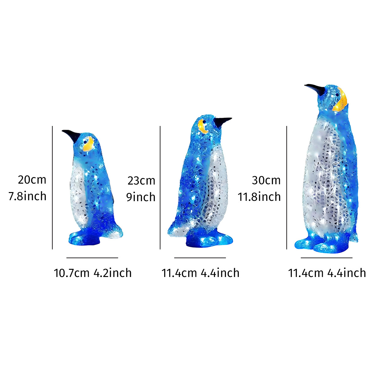 Image of 2d Flat - 【2d Flat】 2d Flat - [2d Flat] 2d Blue Penguin Garden Sign - Plastic, Suitable For Outdoor Decoration During Christmas And New Year, Perfect For Lawn And Garden Embellishments