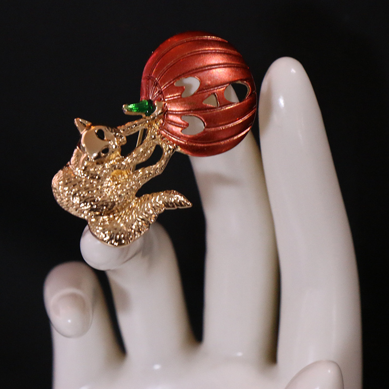 zamonaviy emalli Halloween brosh, ayollar moda aksessuari uchun hashamatli, noyob shakldagi pin, tafsilotlar 1