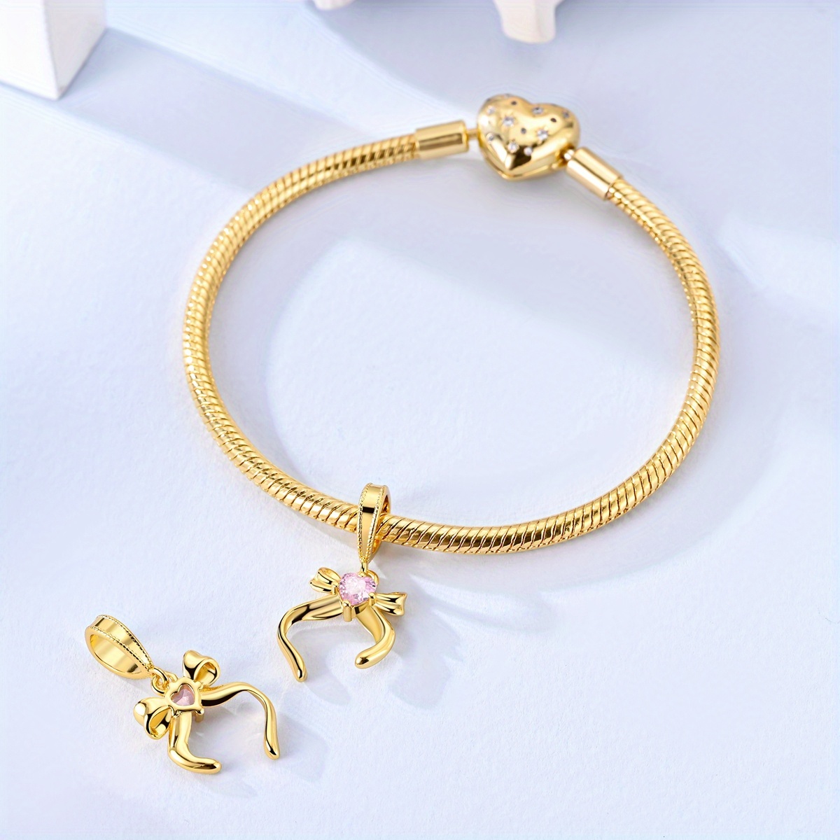 1pc 18k Gold-plated Cubic Zirconia Of A , Perfect For To Bracelets, Necklaces, Or Bangles. This Delicate Accessory Is Ideal For Casual And Office Wear