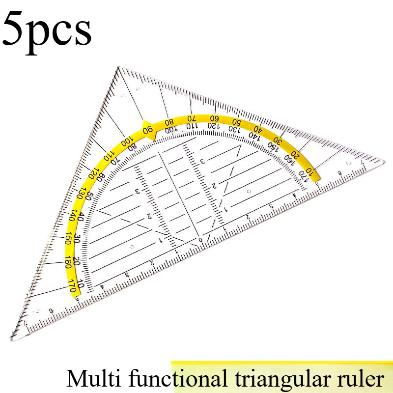 5pcs Multi-functional High-precision Triangle Ruler Set Drafting Ruler Construction Engineering Measurement Design Triangle Ruler